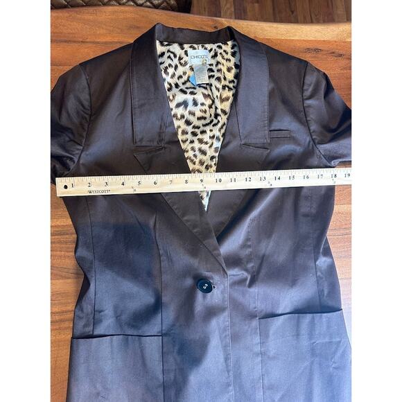 Chico's Women's Brown Animal Print Lining Single Button Blazer Size Small - Picture 7 of 9